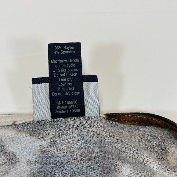 Daytrip Cow Print Top Women's L Brown White Dolman V-Neck High Low Cropped - Picture 4 of 7